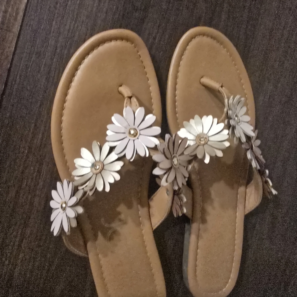 Sugar Brown Floral Embellished Sandals - Picture 8 of 9